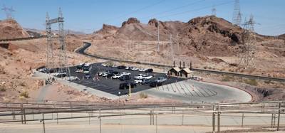 Pat Tillman Memorial Bridge on the way down the hill to the Hoover Dam.  Second tallest bridge in the US.  The Royal Gor
