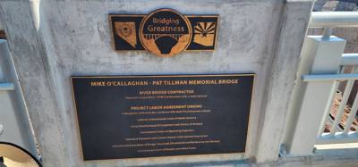 Pat Tillman Memorial Bridge on the way down the hill to the Hoover Dam.  Second tallest bridge in the US.  The Royal Gor