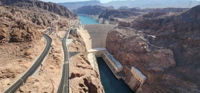 Pat Tillman Memorial Bridge on the way down the hill to the Hoover Dam.  Second tallest bridge in the US.  The Royal Gor