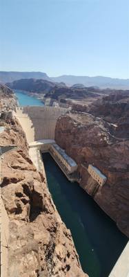 Pat Tillman Memorial Bridge on the way down the hill to the Hoover Dam.  Second tallest bridge in the US.  The Royal Gor