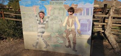 Old Tucson for some fun this afternoon. Avery, Aaron and I got to participate in the magic show. Technically Julie too