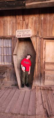 Old Tucson for some fun this afternoon. Avery, Aaron and I got to participate in the magic show. Technically Julie too