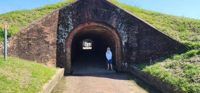Ft Morgan museum and fort site.  It was by the beach we wanted to go to and free for veterans so...