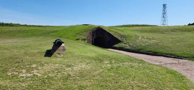 Ft Morgan museum and fort site.  It was by the beach we wanted to go to and free for veterans so...