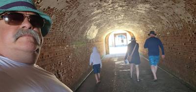 Ft Morgan museum and fort site.  It was by the beach we wanted to go to and free for veterans so...