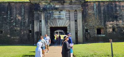 Ft Morgan museum and fort site.  It was by the beach we wanted to go to and free for veterans so...