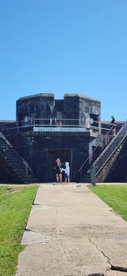 Ft Morgan museum and fort site.  It was by the beach we wanted to go to and free for veterans so...