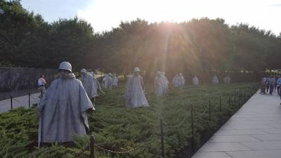 Korean War Memorial.   Says on the wall...."Freedom Isn't Free".  Very humbling.