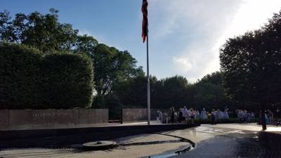 Korean War Memorial.   Says on the wall...."Freedom Isn't Free".  Very humbling.