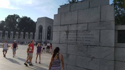 WWII Veterans Memorial.  Beautiful in contrast to the loss of lives during WWII.