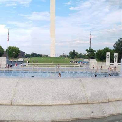 WWII Veterans Memorial.  Beautiful in contrast to the loss of lives during WWII.
