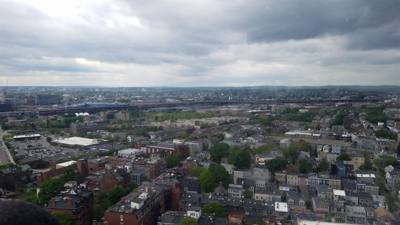 Bunker Hill Monument in Boston.  We decided to tackle the stairs lol.  294 of them.  That'll make your calves let you kn