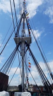This is the USS Constitution (a.k.a "Old Ironsides").  This boat went 33 wins, zero losses if I understood them correctl