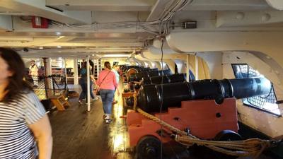This is the USS Constitution (a.k.a "Old Ironsides").  This boat went 33 wins, zero losses if I understood them correctl