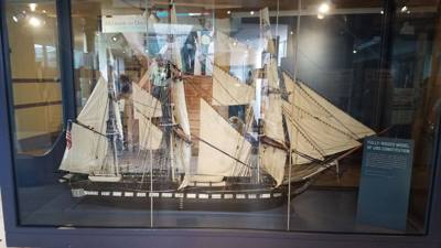 This is the USS Constitution (a.k.a "Old Ironsides"). This boat went 33 wins, zero losses if I understood them correctl