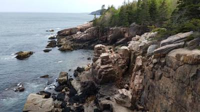 Tonight before dinner we went for a walk along Ocean Path.  This is by Sand Beach in Acadia.  Beautiful walk along the c