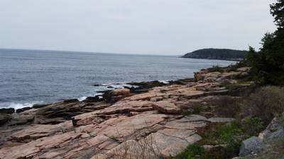 Tonight before dinner we went for a walk along Ocean Path.  This is by Sand Beach in Acadia.  Beautiful walk along the c