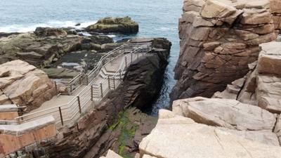 Tonight before dinner we went for a walk along Ocean Path.  This is by Sand Beach in Acadia.  Beautiful walk along the c