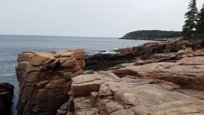 Tonight before dinner we went for a walk along Ocean Path.  This is by Sand Beach in Acadia.  Beautiful walk along the c