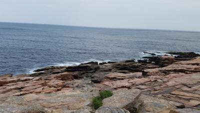 Tonight before dinner we went for a walk along Ocean Path.  This is by Sand Beach in Acadia.  Beautiful walk along the c