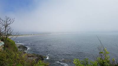 Julie and I took a foggy stroll along Cliff Walk in Newport, RI this morning. Beautiful cliffs on one side, historic man