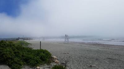 Julie and I took a foggy stroll along Cliff Walk in Newport, RI this morning. Beautiful cliffs on one side, historic man