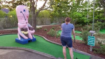 Next up on the mini-golf extravaganza was Putter's Paradise.  Bonus...their ice cream shop was open.  This course was no
