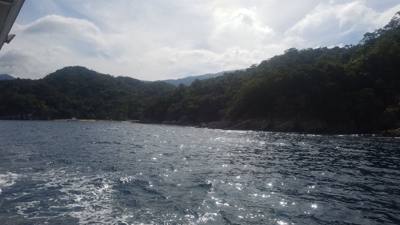 Majahuitas and Yelapa.  Neither of these places is available by road.  You have to take a boat.  Yelapa had a nice water