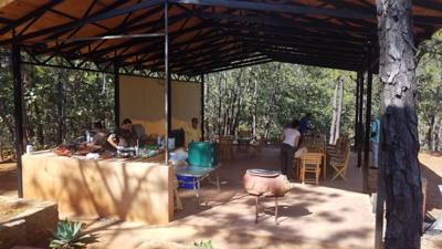 On our way to Talpa we stopped at a local camp area and were treated to some delicious foods.  Steak, vegetables, salad,