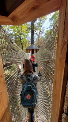 The last half of Saturday's Nebraska City adventure was the Arbor Day Farm Treetop Adventure.  Yes, my daughter wigs out