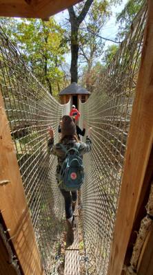 The last half of Saturday's Nebraska City adventure was the Arbor Day Farm Treetop Adventure.  Yes, my daughter wigs out