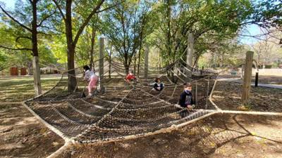 The last half of Saturday's Nebraska City adventure was the Arbor Day Farm Treetop Adventure.  Yes, my daughter wigs out