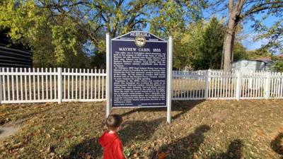 We took a quick stop at Mayhew Cabin (a.k.a John Brown's Cave).  This was part of the underground railroad.  Neat, but d