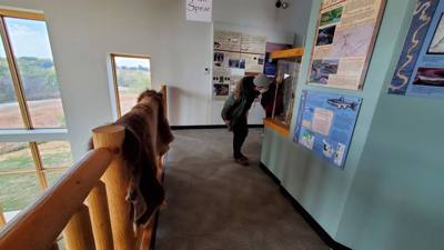 On the way out from Nebraska City we stopped by the Lewis and Clark center.  Interesting...and walked off that breakfast