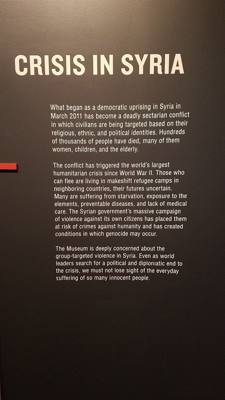 Toward the end of the tour they wanted to emphasize that genocidal attrocities continue today in some places including a